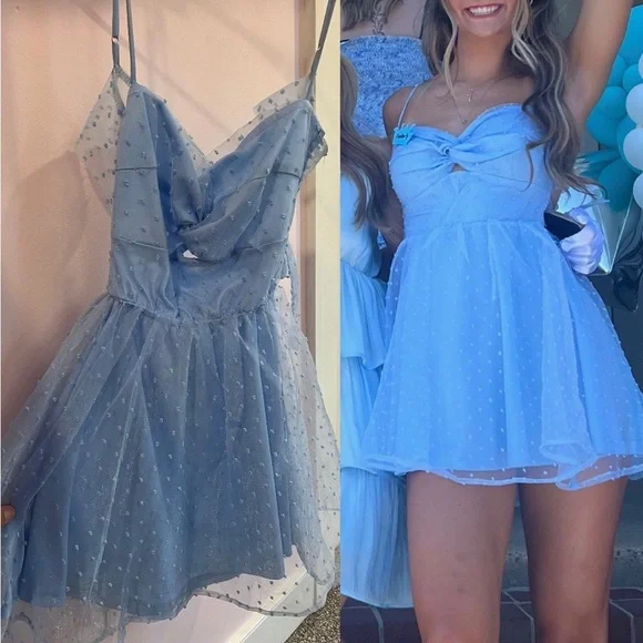 Lucy in the Sky XS Light Blue Baby Doll Dress
